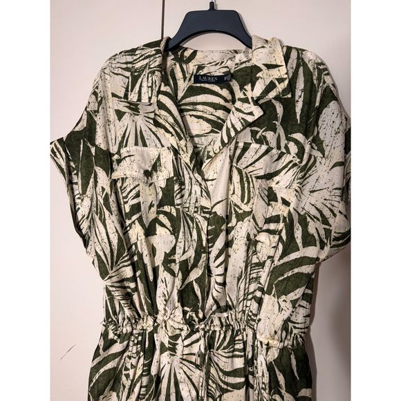 Ralph Lauren Women's Green Palm Leaf Print Jumpsuit Size22W - Picture 15 of 16